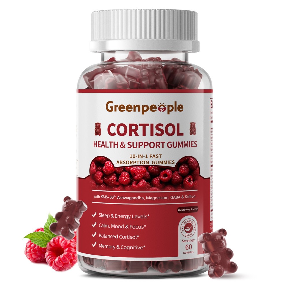 Cortisol 15-IN-1 Supplement Gumeis with Magnesium Ashwagandha L-Theanine