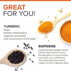 Turmeric Curcumin 1200mg with Bioperine High Absorption 30/60/120 Capsules