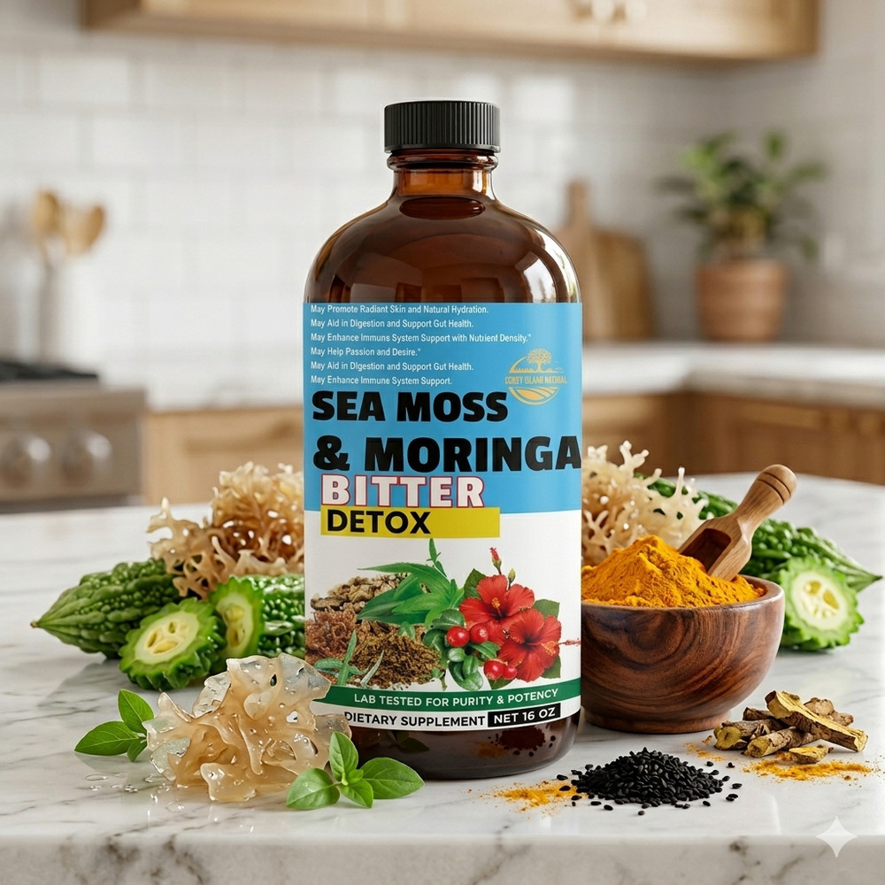 Sea Moss Moringa Natural Bitters 16 Made in USA
