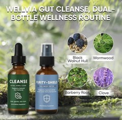 Wellvia Gut Cleanse & Purity Shield Detox Gut and Colon Support Free Shipping