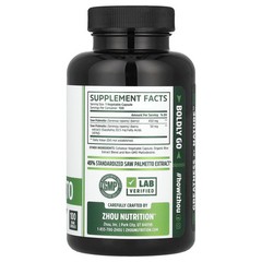 2 X Zhou Nutrition, Saw Palmetto, 100 Veggie Capsules