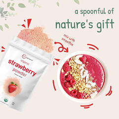 Organic Strawberry Powder 1 lb – 100% Natural Freeze-Dried Fruit, No Sugar Added