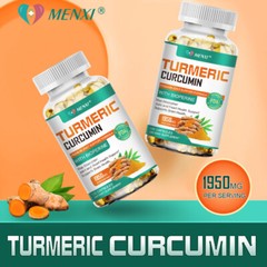 Turmeric Supplement Curcumin 1950mg, Organic Turmeric, BioPerine Black Pepper