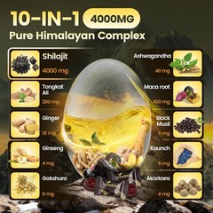 Shilajit for Men & Women Gummies | 4000mg High Potency 10-in-1 Formula with P…