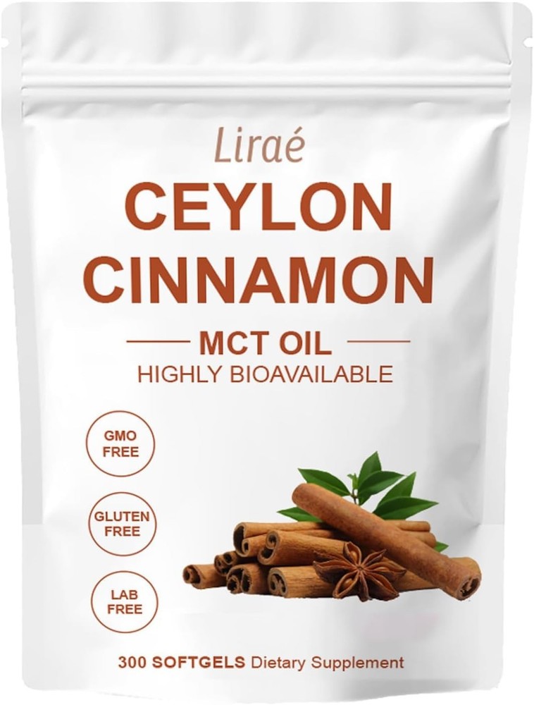 Ceylon Cinnamon Soft Gels Mct Oil Non-Gmo Gluten Free Bioavailable Easy to