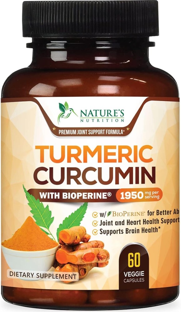 Turmeric Curcumin Max Potency 95% with Bioperine Black Pepper 1950Mg 60 Capsules