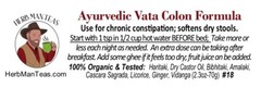 Colon Formula for chronic dry constipation (vata)