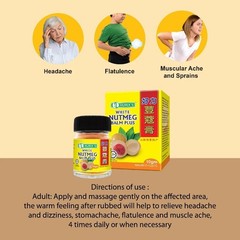 2X Hurix’s Salap Pala Nutmeg Balm 10g/each -Relieve Cold, Headache, Block Nose
