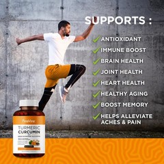 Turmeric Curcumin with BioPerine Black Pepper and 120 Count (Pack of 1)