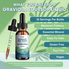 1-3x Soursop Bitters Liquid Drops 10 In 1 with Sea Moss, Turmeric, Black Seed