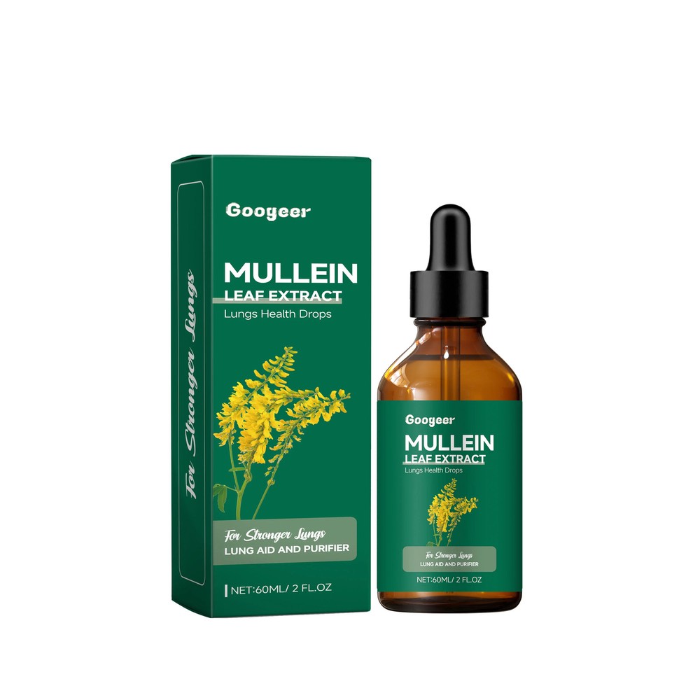 Googeer 60ml Mullein Leaf Extract Supplement Drops For Lungs Cleanse Support