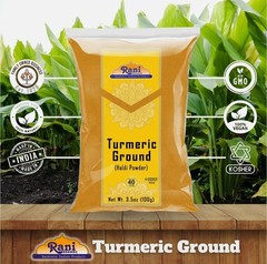 Rani Turmeric (Haldi) Root Powder Spice, (High Curcumin Content) 3.5oz (100g)