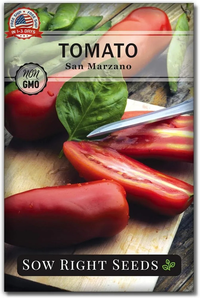 Sow Right Seeds – San Marzano Tomato Seeds for Planting – Non-GMO Heirloom Packe