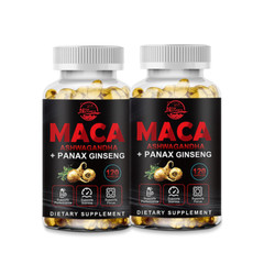 Organic Maca Root + Panax Ginseng 12000mg, Peruvian Maca Extract for Men & Women