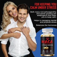 Maca Root 10000mg, Ashwagandha,Panax Ginseng Extract Male Enhancing 120 Capsules
