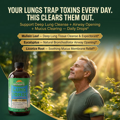 LUNGS BITTERS – Natural Herbal Tonic Respiratory Support Mucus Relief 16oz 2 pc