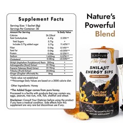 Kapiva Activ Foods Pure Shilajit Energy Sips Boosts Energy & Stamina 30 Sticks