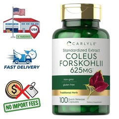 Coleus Forskohlii 625mg | 100 Cápsulas | Extracto de Raíz | 2,5 mg de Forskolina