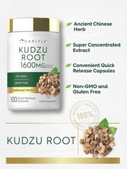 Kudzu Root 1600mg | 100 Extract Capsules | Non-GMO and Gluten Free | by Carlyle