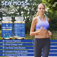 Organic Sea Moss Capsules for Kids & Adults, Vegan Irish Seamoss, 240 Capsules