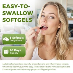Mullein Leaf 120 Caps Vegan Natural Dietary Supplement For Lung Cleanse Detox