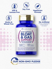Bloat & Gas Support for Men & Women | 120 Tablets | Extra Strength | by Carlyle