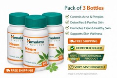 Himalaya Neem Tablets Herbal Skin Wellness Support 180 Tabs Pack of 3