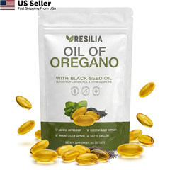 Resilia Softgels with Black Seed Oil 6000mg Oregano Oil Immune Support 60 Count