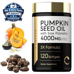 Aceite Semilla Calabaza y Saw Palmetto 4000mg con Biotina 10000mcg, 120 Softgels