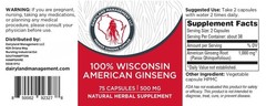 Dairyland American Ginseng Capsules 75 ct 2000 mg – Concentrated Wisconsin Gi…