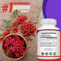 ▶Berberine HCl Premium Glucose And Blood Sugar (90 Capsule_Non-GMO, Gluten Free)
