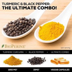 Turmeric Curcumin Max Potency 95% with Bioperine Black Pepper 1950Mg 60 Capsules