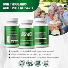 NESSARIT Olive Leaf & Olive Fruit 60% Oleuropein 60% Hydroxytyrosol – Black S..