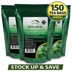 Nettle Leaf Tea Bags 150 Count (3-Pack) | Herbal Caffeine-Free Tea | Bulk Zokiva