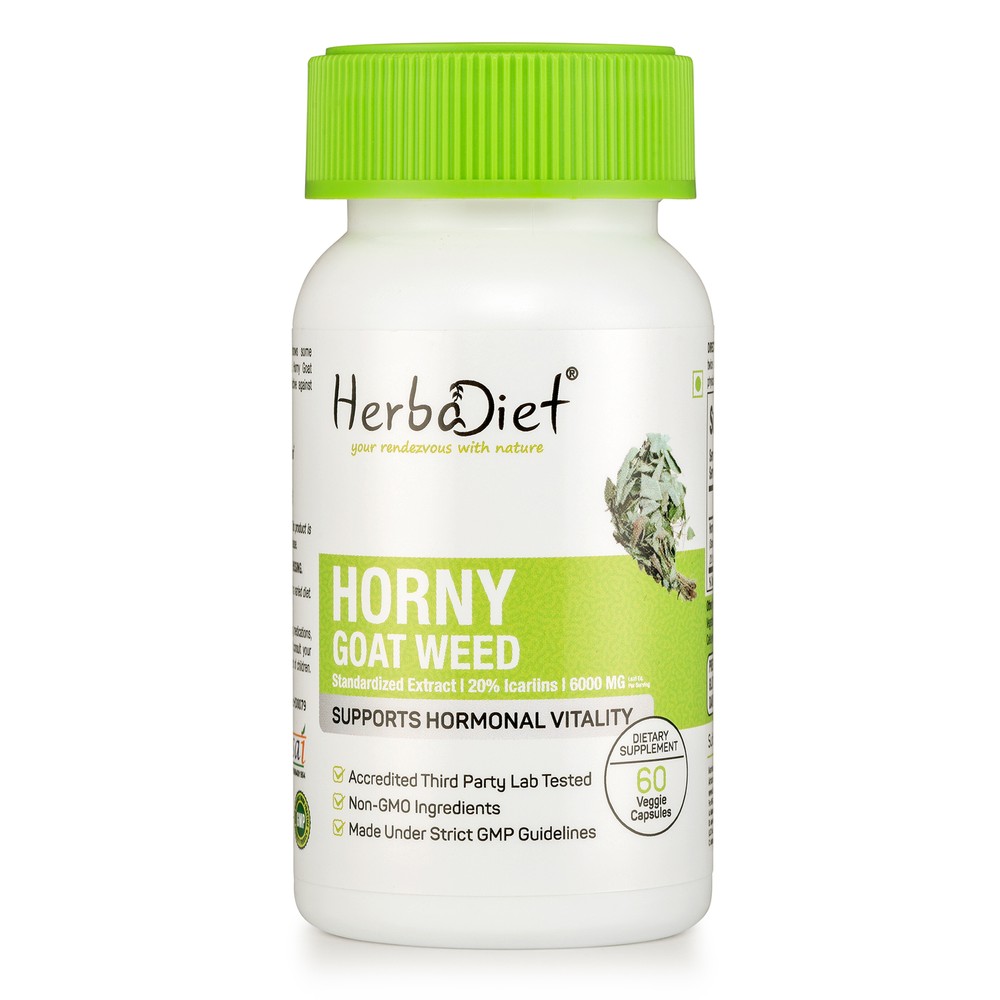 Horny Goat Weed 20% Icariin Epimedium Extract 300mg Capsules – 60 count- 1 Month