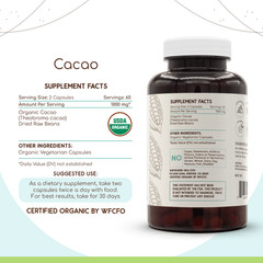 HerbEra Cacao 60/120 Capsules, 500 mg, Organic (Theobroma cacao)