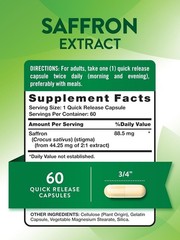 Nature’s Truth Saffron Extract Capsules 88.5mg | 60 Count | Exp 02/27