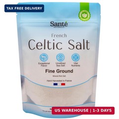 Sante Naturelle Celtic Salt Organic Fine Ground – 1.1lb (18oz) Unrefined French