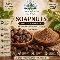 Organic Soapnuts (Reetha) 100% Natural Whole Herbal Hair Cleanser, Laundry Soap
