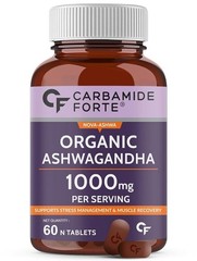 Carbamide Forte Organic Ashwagandha 1000mg 60 Tablets|Stress & Anxiety Relief
