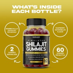 Shilajit Gummies For Men & Women 1000mg (High Potency 60 Count (Pack of 1)