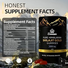 Shilajit Gummie, Himalayan Natural Shilajit Gummies, No Added Sugar with Ashwaga