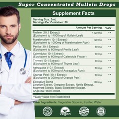 Mullein Drops for Lungs, Detox and Cleanse Mullein Extract Supplement 60ml