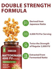 Nattokinase 4000 FU Per Serving, Derived from Japanese Natto, Systemic Enzymes