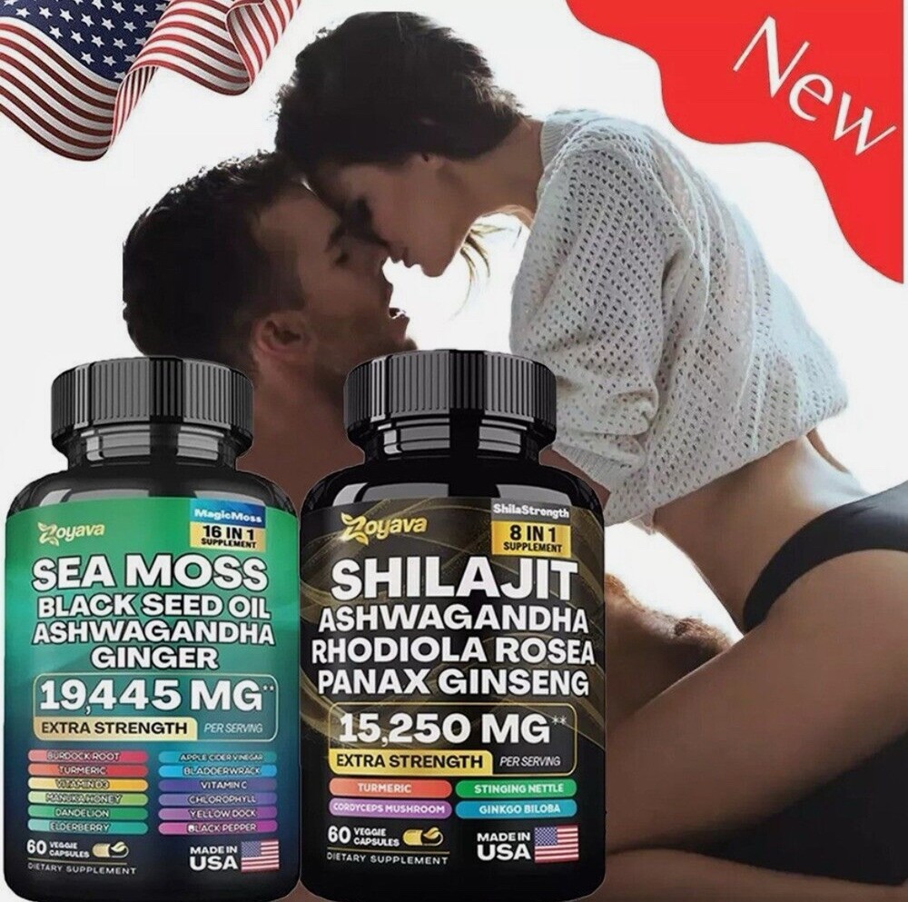 2PK 8-in-1 Sea Moss & Shilajit Pills | Natural Support for Men’s Wellness ⭐⭐⭐⭐⭐