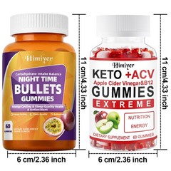 6 Bottles Keto ACV B12 & Night Sleep Gummies, 360 Gummies All Together