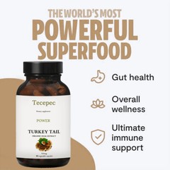 Turkey Tail Capsules 500mg Supports Digestion,Immunity,Gut Health 90 Capsules