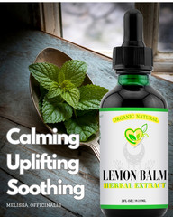 Lemon Balm Extract Non-Alcohol Liquid Herb Drops Organic Natural Aid 2 oz