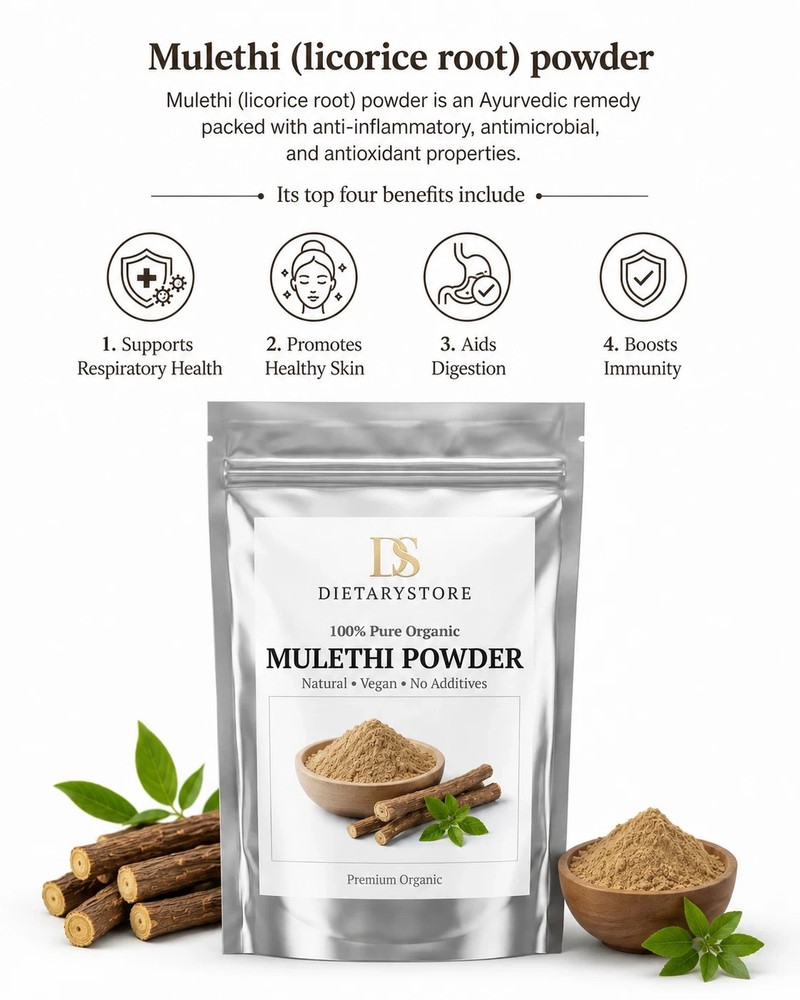 Pure Mulethi Powder Licorice Root Herbal Natural Ayurvedic Powder 100% Pure