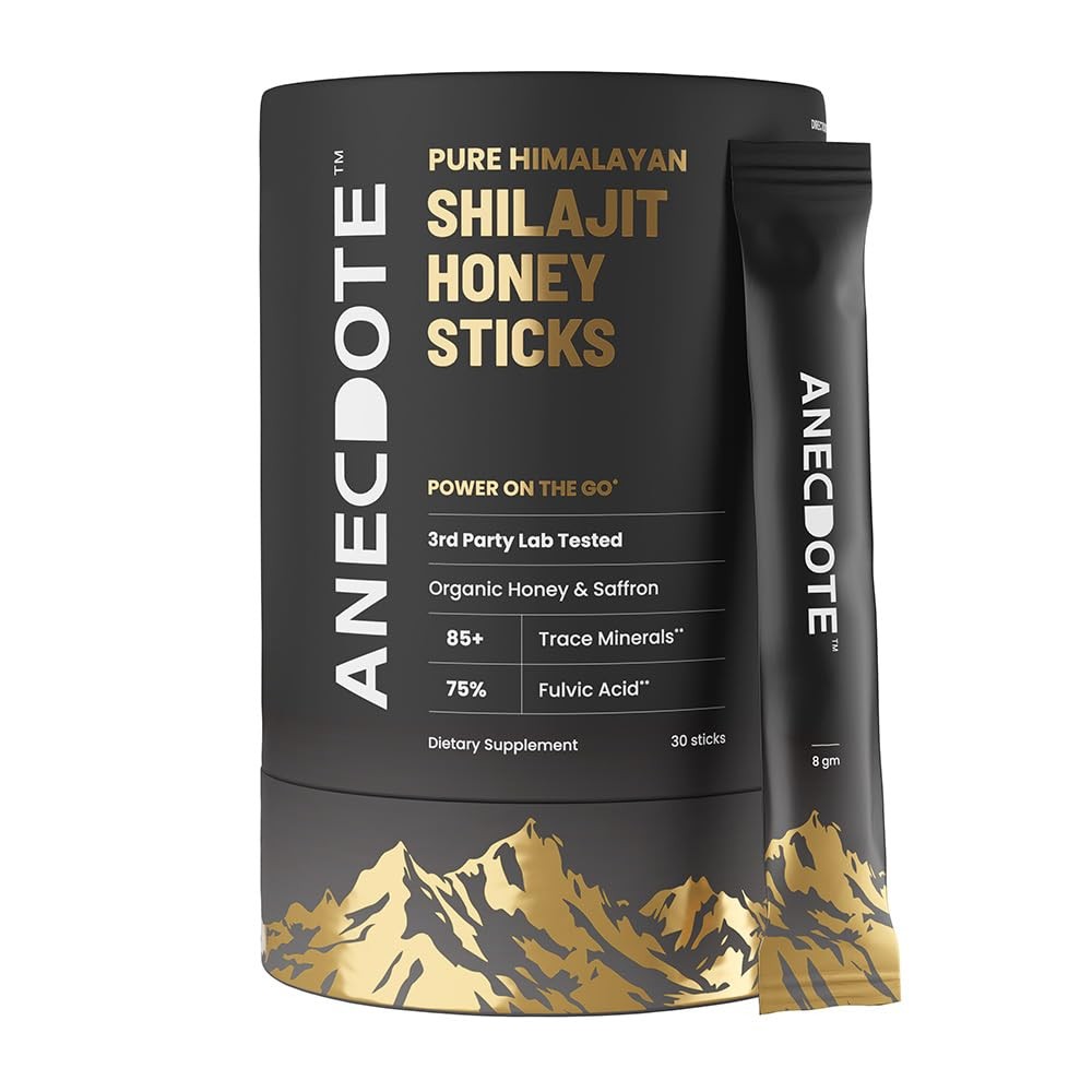 ANECDOTE Himalayan Shilajit Honey Sticks with Organic 1 Count (Pack of 30)